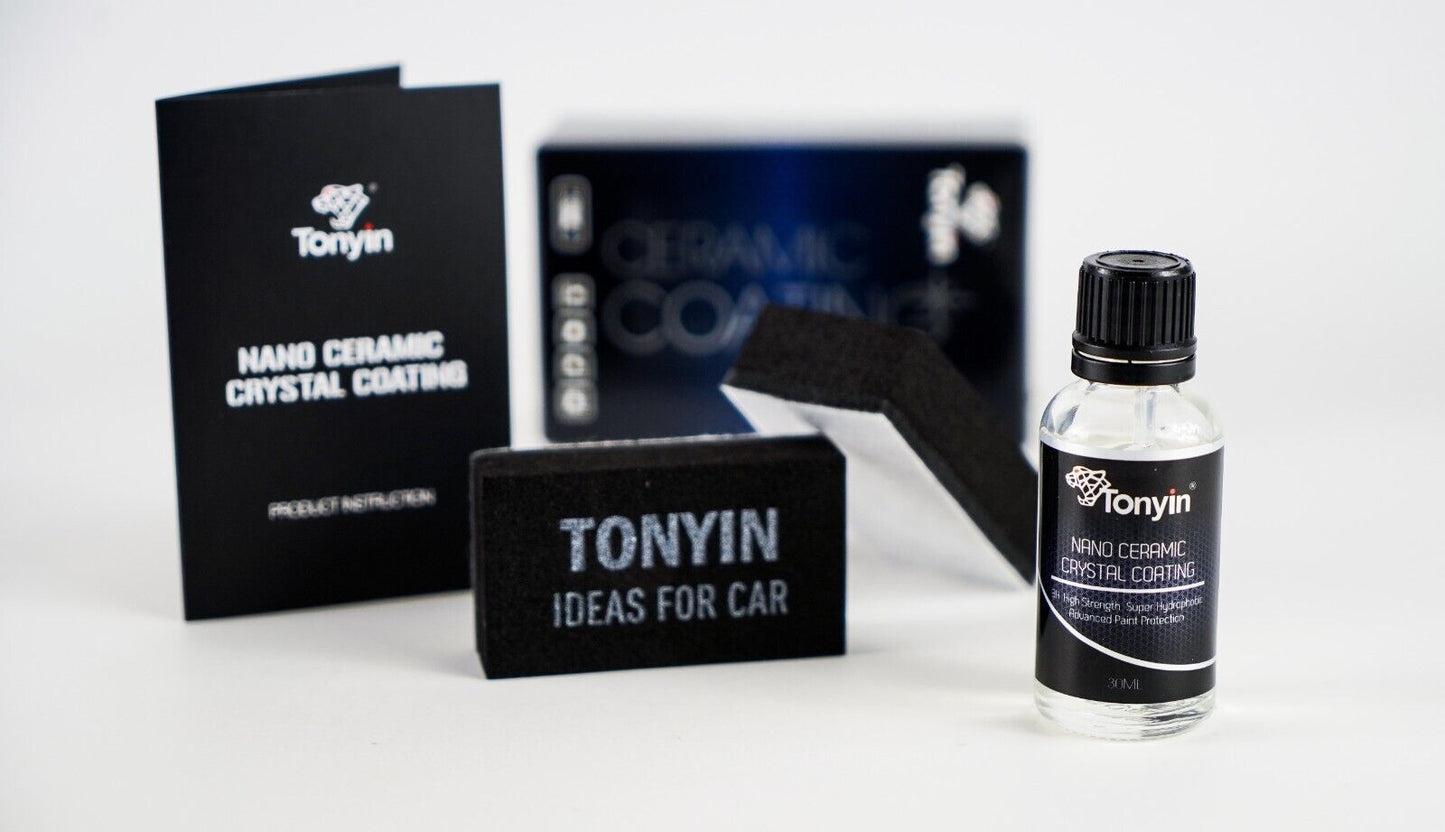 TONYIN Nano CeramicCoating Crystal 9H, Lackversiegelung Keramikversiegelung 30ml